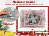 Set of 3 Christmas Lighted Gift Boxes with 90 Warm Lights, PVC SequinsBows, 10"/8"/6" Sizes 13436760