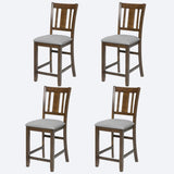 Dining Room Furniture Counter Height Chairs Set for 4, Kitchen Chair with Padded Seat, Walnut W1998126394