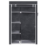 ZNTS 64" Portable Closet Storage Organizer Wardrobe Clothes Rack with Shelves Gray 48294238