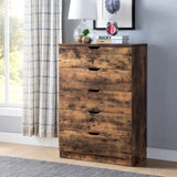 5 Drawer Bedroom Chest Dresser, Distressed Wood Cabinet B107131019
