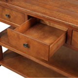 48'' Solid Pine Wood Top Console Table, Modern Entryway Sofa Side Table with 3 Storage Drawers and 2 W120290517