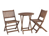 ZNTS 3-Piece Acacia Wood Bistro Set, Wooden Folding Patio Furniture for Garden Backyard Balcony Porch w/ 04266338