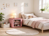 3-Tier Adjustable Toy Storage Organizer, Dustproof HDPE Plastic Cabinet with Transparent Door, Pink 85905328