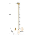 ZNTS 3-Light Chandelier with Frosted Glass Globe Bulbs B03596565