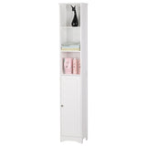 ZNTS FCH One Door & Three Layers Bathroom Cabinet White 99595390