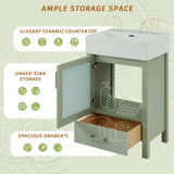 20-Inch bathroom vanity with ceramic sink and ample storage - ideal for small bathrooms WF324691AAF