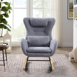 ZNTS Rocking Chair Nursery, Modern Rocking Chair with High Backrest 40661793