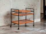 Oaken Honey Oak & Black Finish Serving Cart B2726P286816