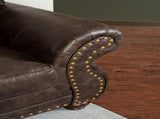 Leinster Faux Leather Upholstered Nailhead Chair and Ottoman 2 pieces set T2574P196591
