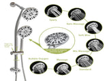 Multi Function Dual Shower Head - Shower System with 4.7" Rain Showerhead, 7-Function Hand Shower, W124361924