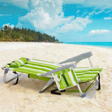 ZNTS 63*65*82cm Short Oxford Cloth Silver White Aluminum Tube Bearing 100kg Beach Chair Green Stripes 42959268