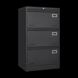 ZNTS Filing Cabinet Lateral File Cabinet 3 Drawer, Blcak Locking Metal File Cabinets Three Drawer, Office W1247118742