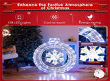 33 Inch Lighted Snowflake Wreath Christmas Decoration 68465668