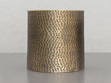 Birchridge 16 inch Wide Industrial Metal Side Table in Antique Gold, Fully Assembled B2732P605431