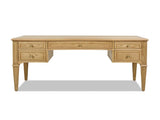 Dauphin Gold Accent 5-Drawer Wood Executive Desk Natural Brown Ash Wood & Veneer B2719P238477