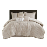 7 PCS Queen Comforter Set Beige B035P319209