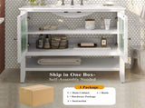 36" Bathroom Vanity with Ceramic Sink, Bathroom Vanity with Adjustable Shelf and Open Shelf, with N817P286249W