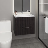 One door Batroom Vanity Hatta, Two Drawers and Open Shelf, Includes Hardware, Black B070P316865