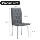 4 piece set of gray armless dining chairs brings a touch of elegance and mystery to the dining area W1151132006