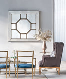48"x48" Antique Style Decorative Square Wall Mirror with Mirrored Frame, Wall Decor for Living Room W2078126897