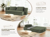 Convertible Sofa Bed with Blanket, Boneless Cloud Couch Queen Scott Fabric for Living Room Bedroom, 58572457