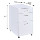 ZNTS White High Gloss File Cabinet with 3 Drawers B062P185691