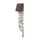 47x11x43" Classic Vintage Natural and White Wall Shelf W2078P201450