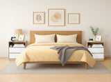 White Oak color, P2 particleboard with linen-textured melamine finish, drawers with beveled edges, 62963235
