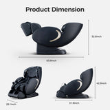 ZNTS BOSSCARE 3D Zero Gravity Massage Chair,Full Body Shiatsu Recliner with APP Black W730P162463