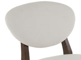 Rubber wood soft bag deep walnut dining table and chair set 1 table 4 chairs beige cushion 57935654