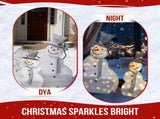 Set of 2 Lighted Snowman with Top Hat Christmas Decorations, Pre-lit 2D Holiday Decor with 80 Warm 25364656