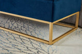 58.6" Bed Bench Metal Base with Storage Navy Blue Velvet W1097119561