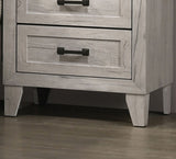 Bedside Table White Wash Finish Striking Elegant 1pc Nightstand Contemporary Style Black Bar Pull B2741P326716