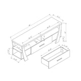 Contemporary TV Stand with Four Shelves and One Drawer - White B107131412