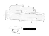 51-inch gray corduroy sofa with two throw pillows and a waist pillow with an extra tray for W1658P143717