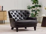 Vintage-Inspired Upholstered Lounge Chair with Nailhead Trim ,Solid Wood Legs for Stability and 44068609