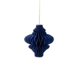 Accordion Honeycomb Foldable Paper Christmas Ornaments - 4" - Navy Blue - Set of 4 88387804