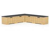 3-Piece L-shaped multifunctional storage bench with padded shoe bench, serves as a kitchen corner 83717301