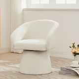 Modern 360&deg Swivel Accent Chair, Boucle Upholstered, Comfy Barrel Chair for Living Room, Bedroom & N765P292088W