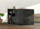 Vividwood Narrow End Table with 3 Drawers, Wood Side Table with Storage Shelves for Living Room, T5618P505962