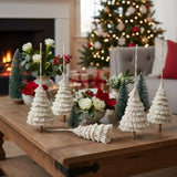 6PCS Set Christmas Tree Ornaments 4.3x7.5" Fringe Tassels Tree Shaped Hanging Decor Holiday Assorted 42253158