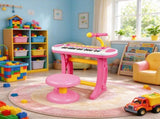Kids Toy Keyboard Piano, Toddler Electronic Instrument with Stool, Microphone & Flashing Lights for 26422250