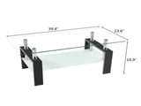 Arc Shaped Two Tiers Tempered Glass Coffee Table 58251189