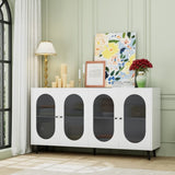 Modern Accent Sideboard Cabinet with Acrylic Doors, Freestanding Storage Cupboard Console Table for W578P186748