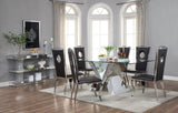 Black and Stainless Steel Side Chair with Cut-Out Back B062P215489