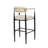 Barstools Set of 2, Counter Height Upholstered Bar Stools with Backs and Iron Legs for Kitchen N779P248198B