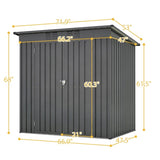 ZNTS 6 x 4 ft Outdoor Storage Shed, All Weather Tool Shed for Garden, Backyard, Lawn, Black W2505P173291