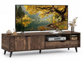 59" Rustic TV Stand for 65-inch TVs, Media Console with Cabinet, Drawer & 3 Open Shelves 51590607