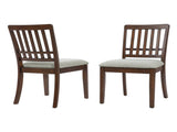2-Piece Modern Scandinavian Chairs, Curved Wood Backrest with Gray Fabric Seat, Finish for 07427391