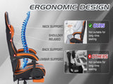 Gaming Chair with Footrest, Ergonomic Computer Chair with Headrest and Lumbar Support, Breathable W2367P288694